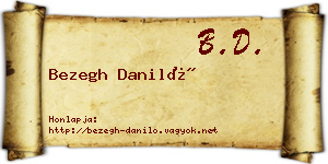 Bezegh Daniló névjegykártya